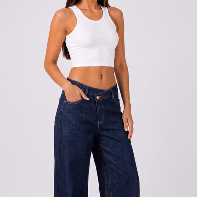 Jeans casual a vita bassa in morbido tessuto elasticizzato